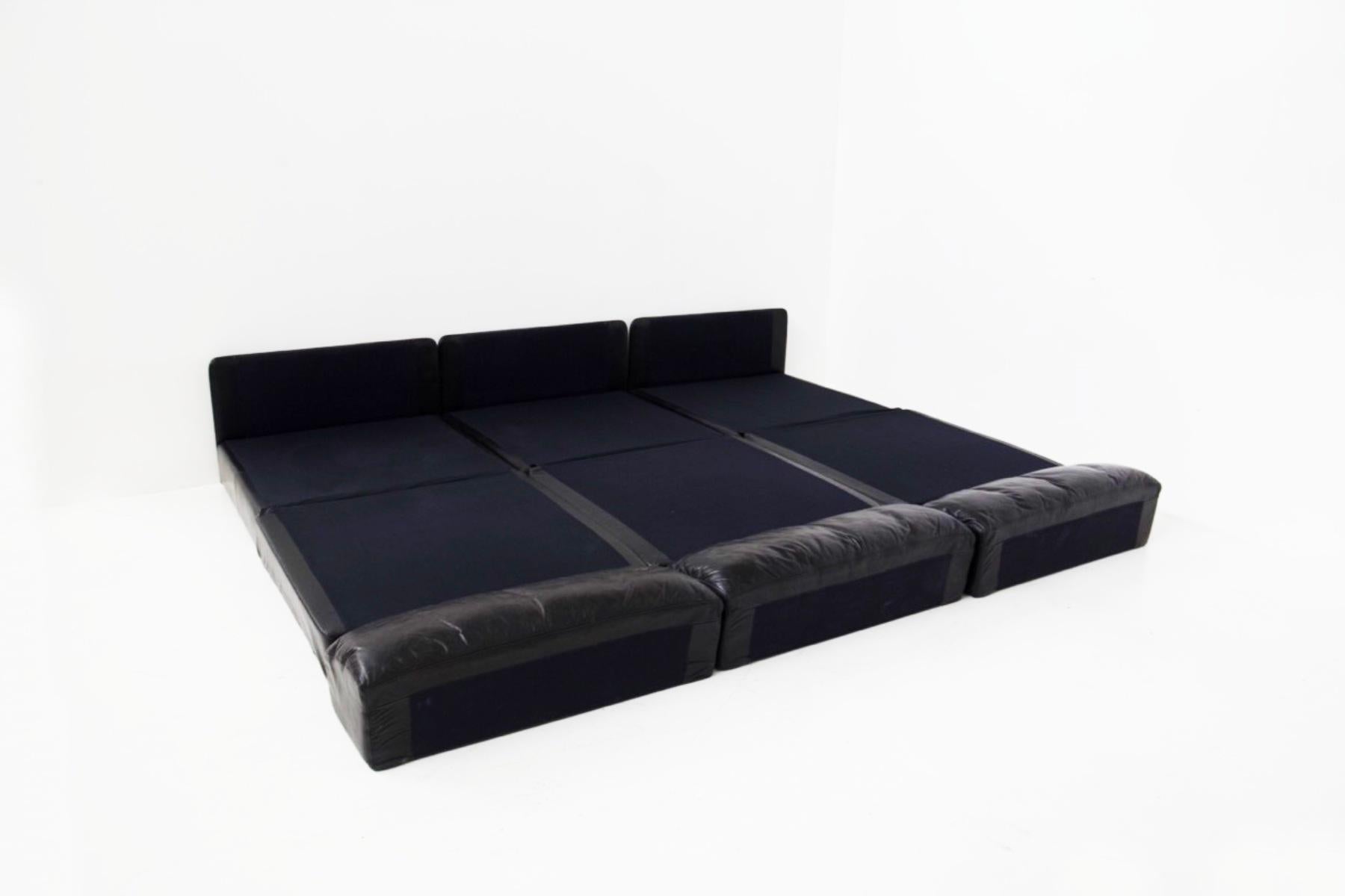 Vintage Black Leather Sofa Ds76 Sofart 13
