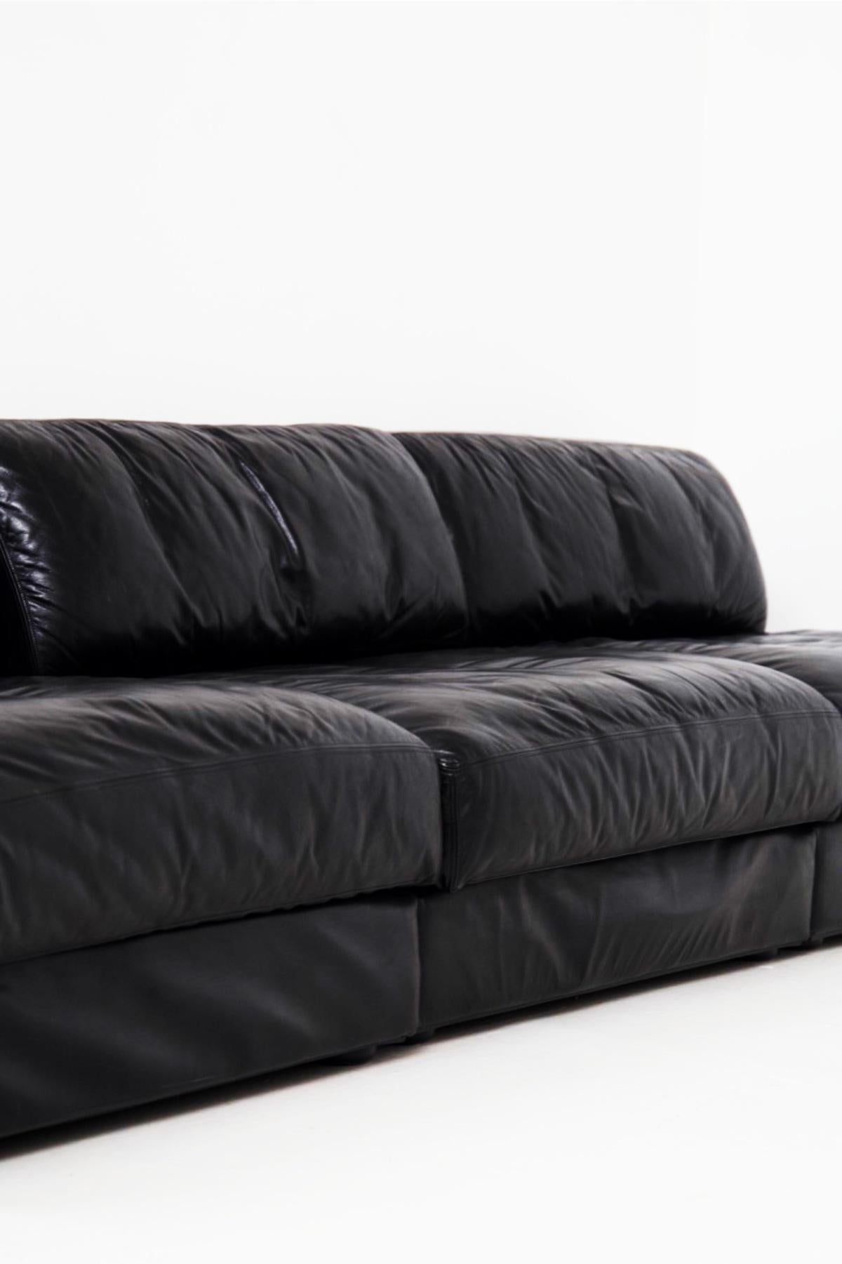 Vintage Black Leather Sofa Ds76 Sofart 2