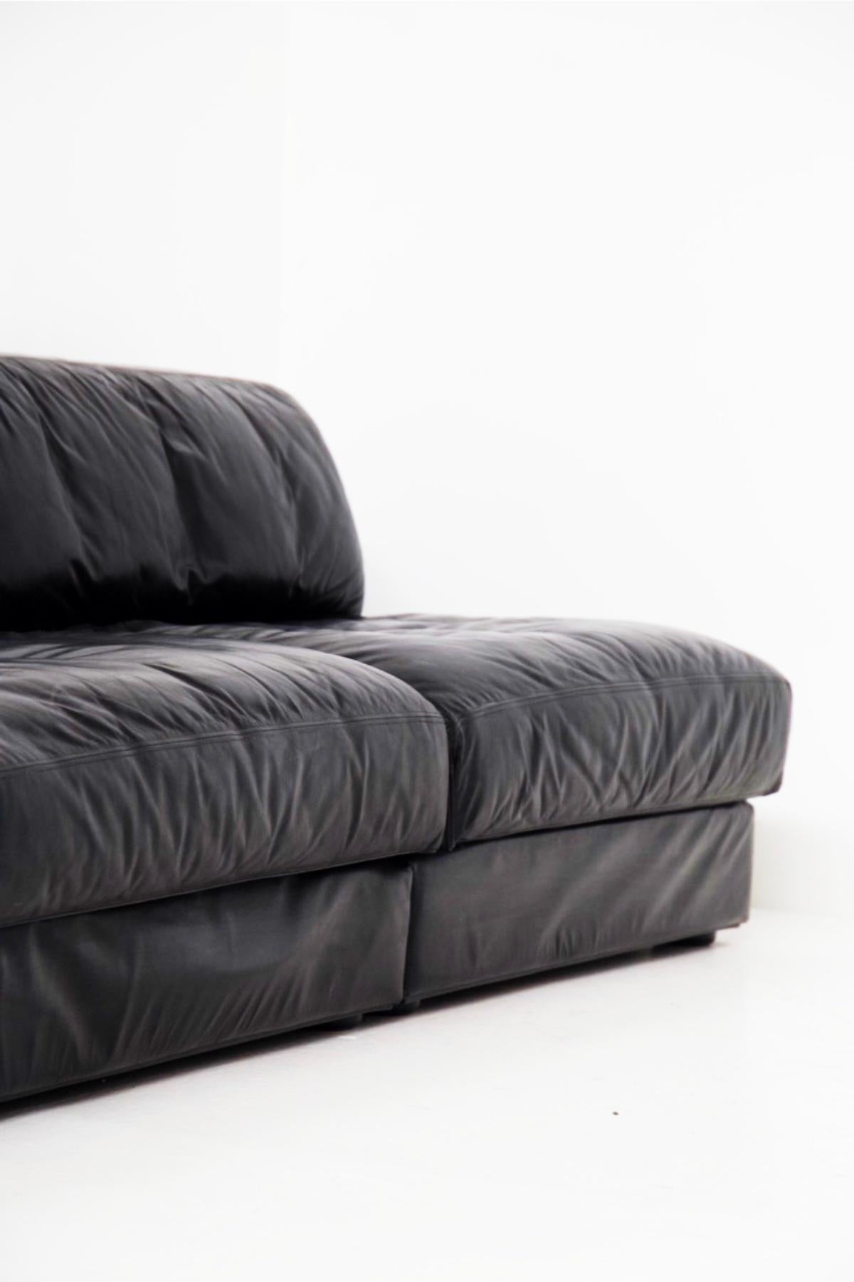 Vintage Black Leather Sofa Ds76 Sofart 3