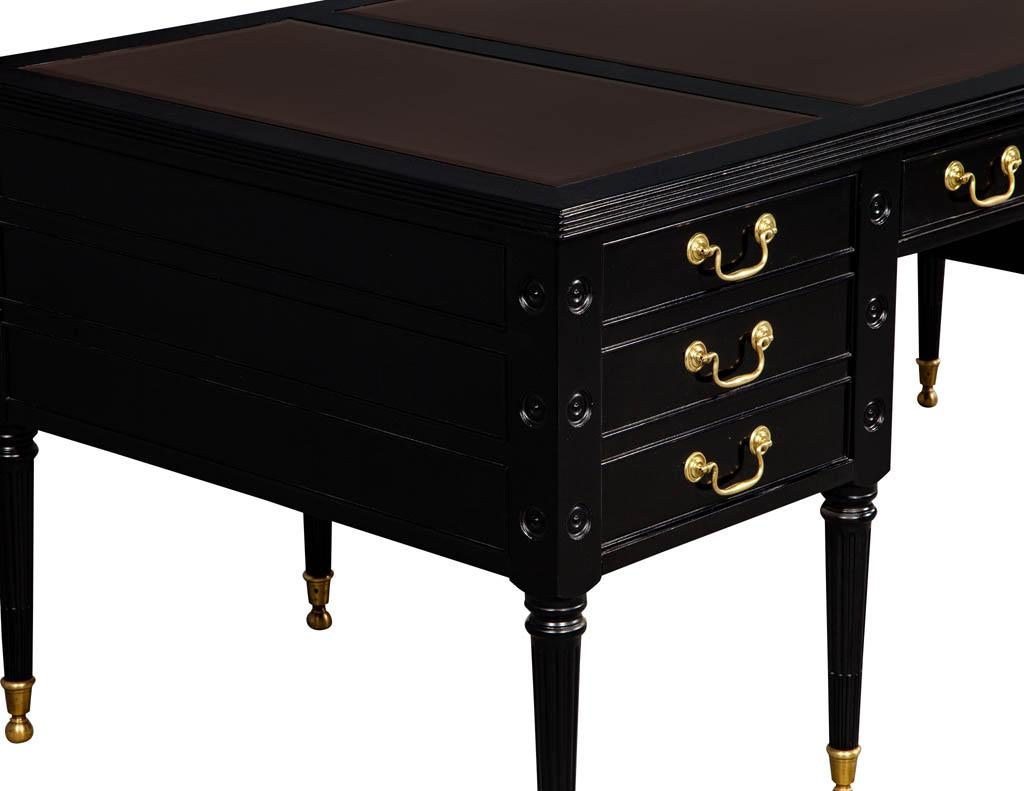 Vintage Black Leather Top Desk by Councill 1