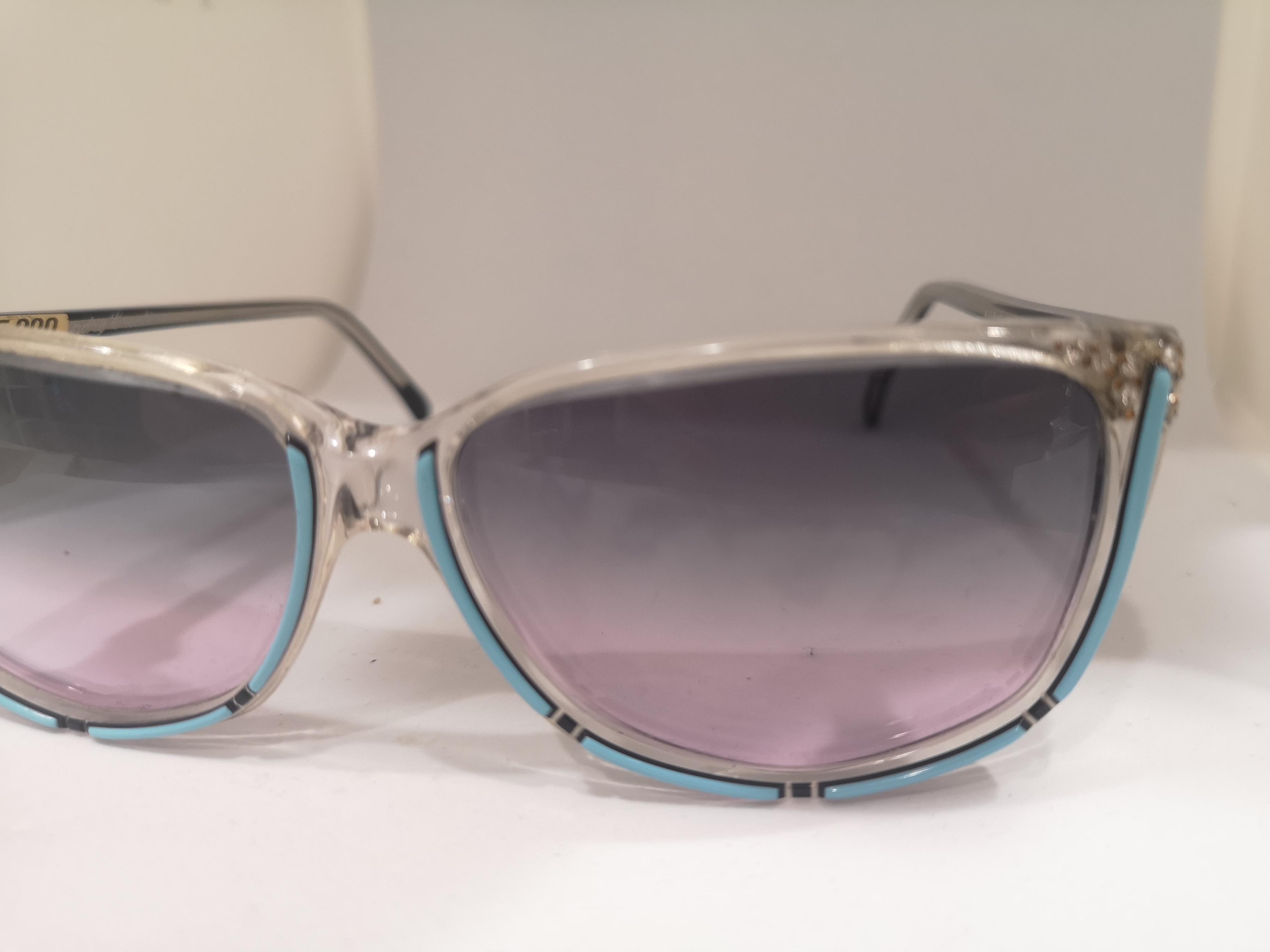 Vintage black lens multicoloured sunglasses In Good Condition In Capri, IT
