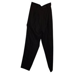 Vintage Black Linen and Silk Trousers by Gianni Versace