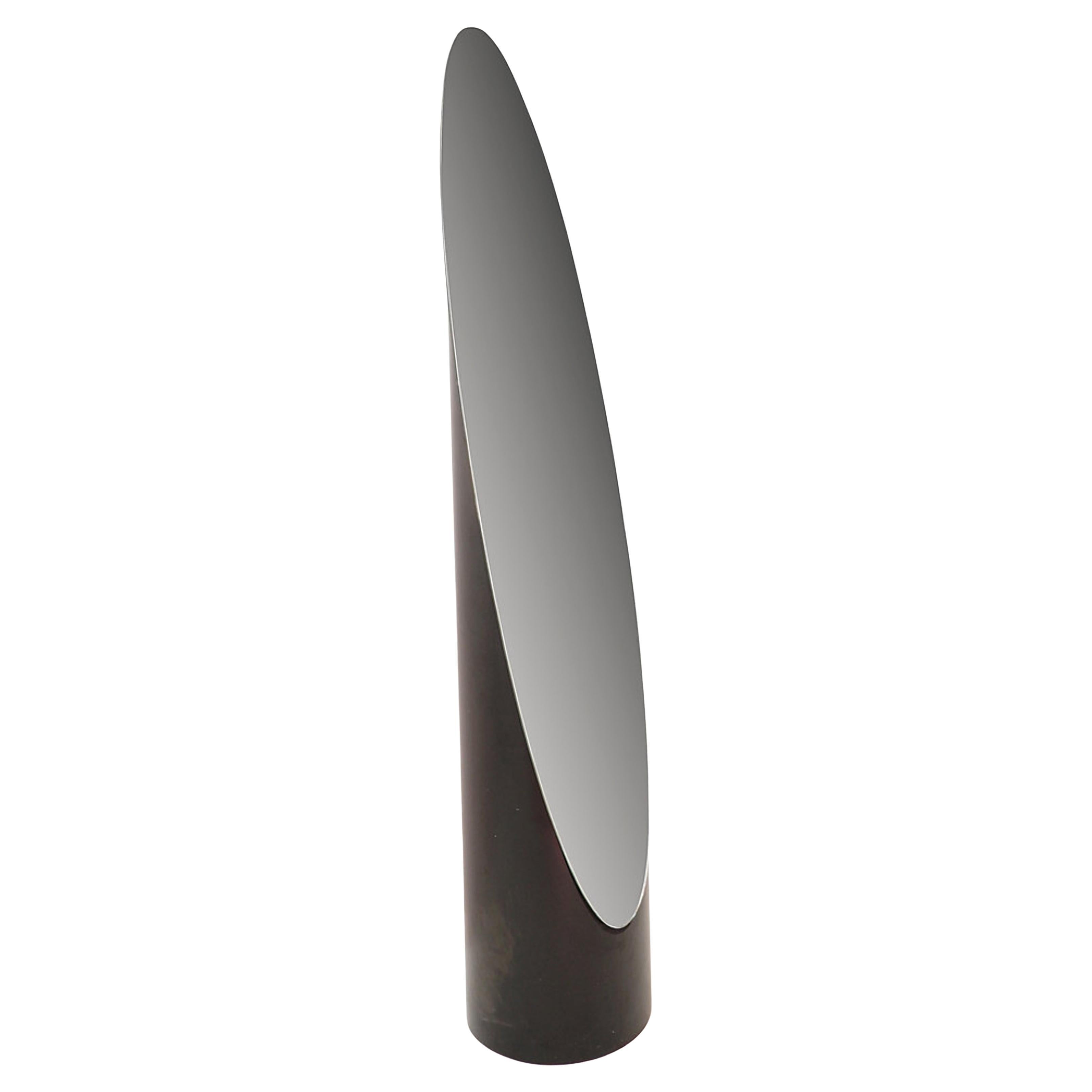 Vintage black Lipstick Floor Mirror Space age style - 1980s