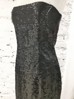 Vintage black long beads dress NWOT