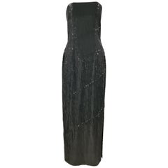 Vintage black long beads dress NWOT