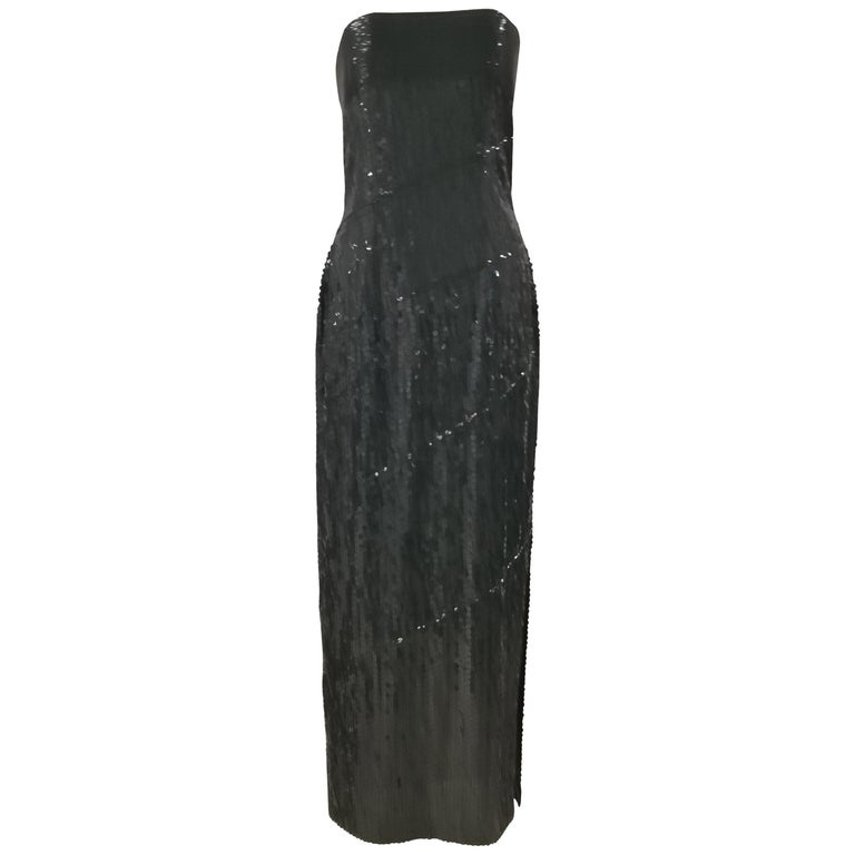 Vintage Black Long Beads Dress Nwot For Sale At 1stdibs