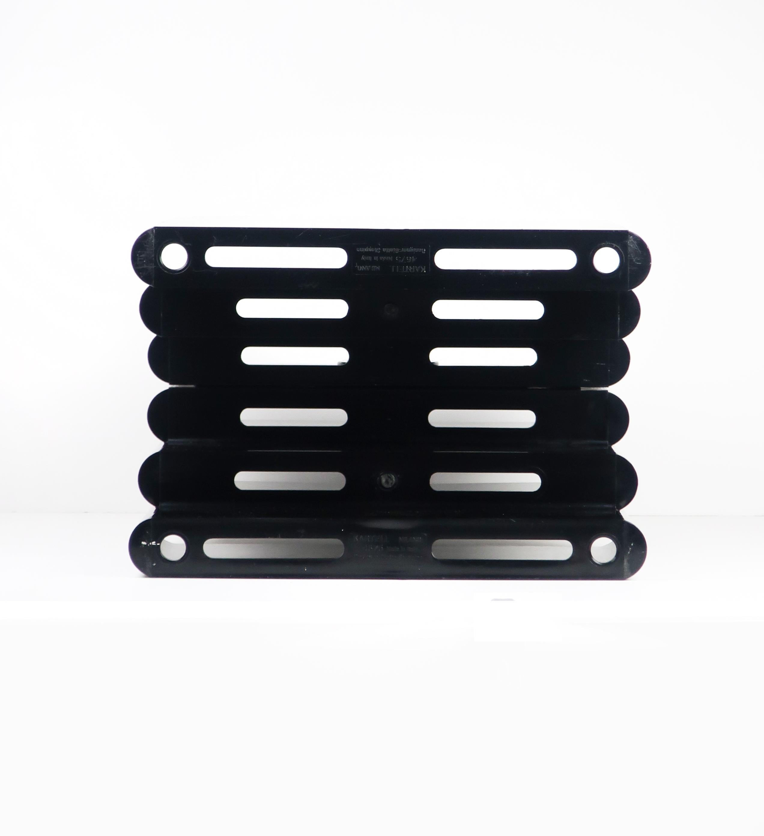 Vintage Black Magazine Rack by Giotto Stoppino for Kartell 'Italy' 2