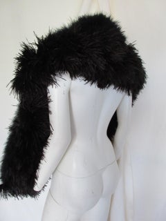 Vintage Schwarz Marabu Feder Stola Boa Abendgarderobe