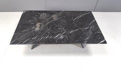 Vintage black marble coffee table, 1970s