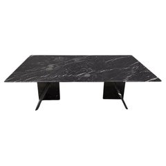 Vintage black marble coffee table, 1970s
