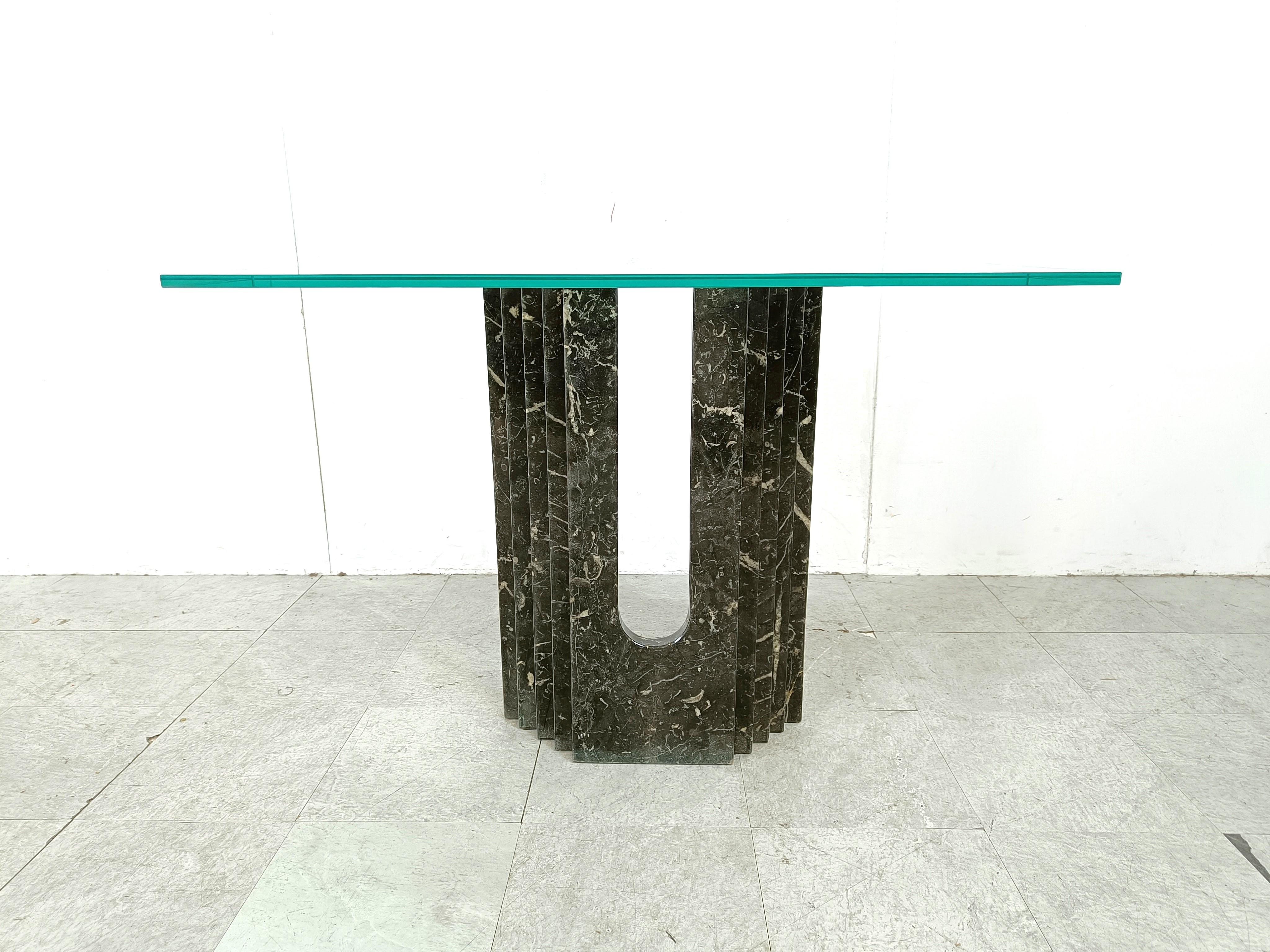 Vintage black marble console table by Cattelan Italy, 1980s In Good Condition For Sale In HEVERLEE, BE