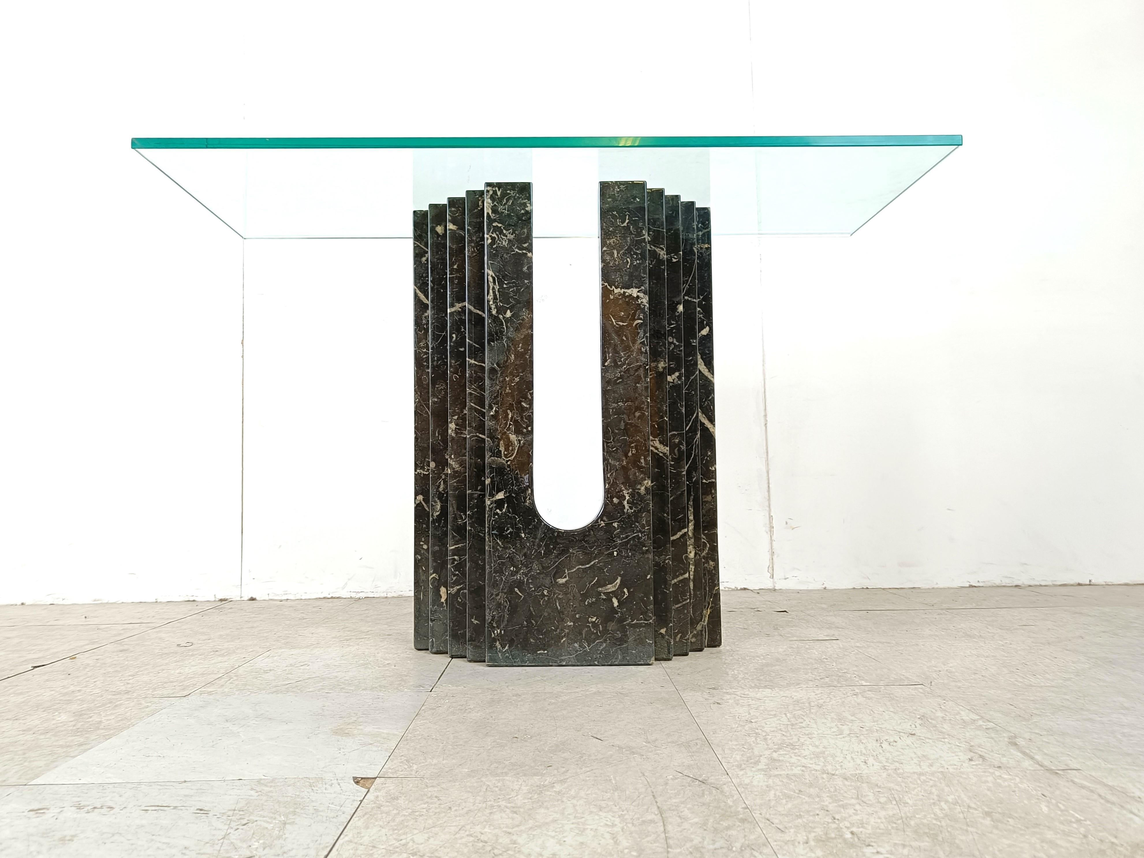 Late 20th Century Vintage black marble console table by Cattelan Italy, 1980s For Sale