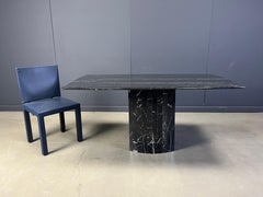 VIntage black marble dining table, 1970s
