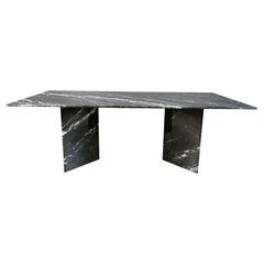 Vintage black marble dining table, 1970s