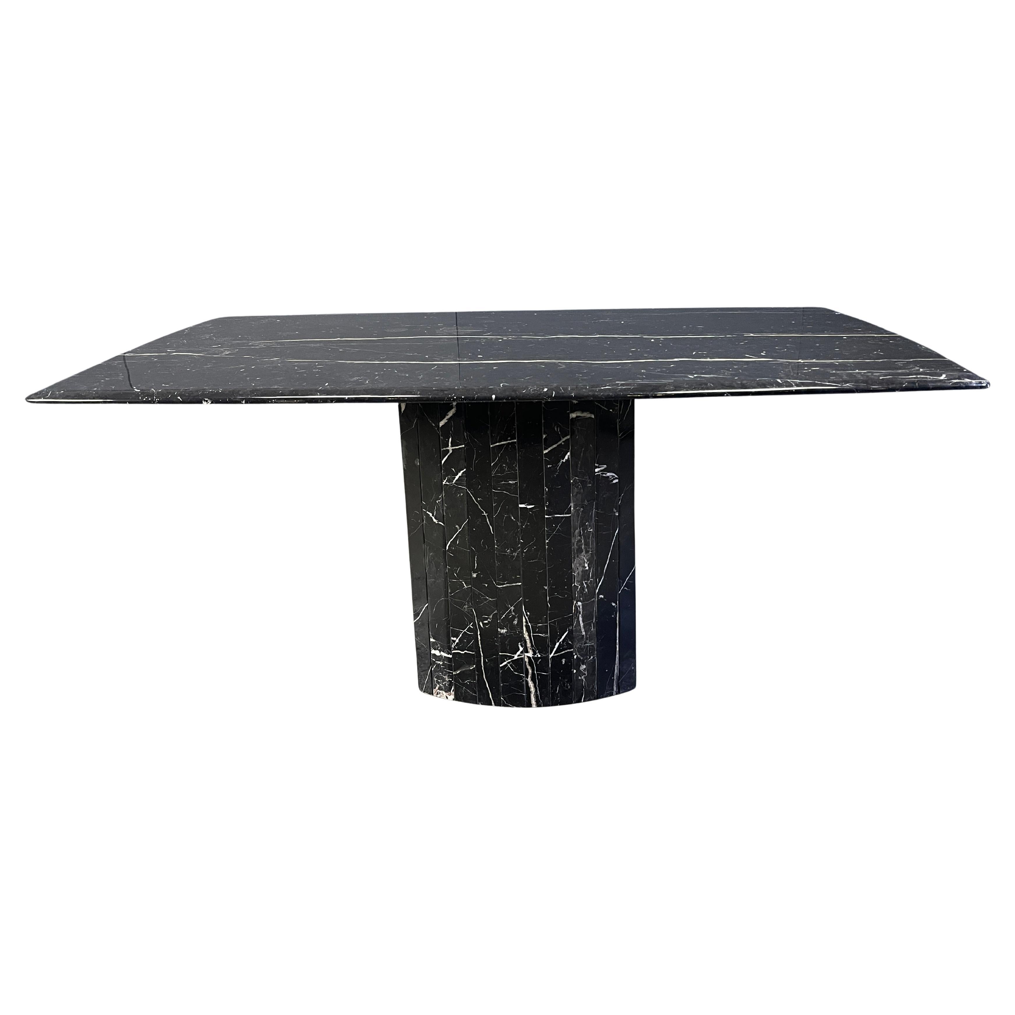 VIntage black marble dining table, 1970s For Sale