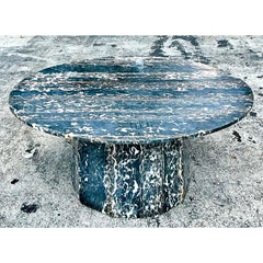 Vintage Black Marble Dining Table