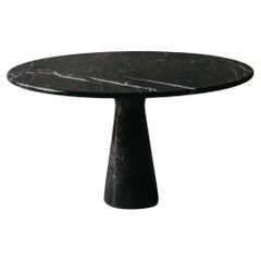 Vintage Black Marble Dining Table From Italy, Circa 1970
