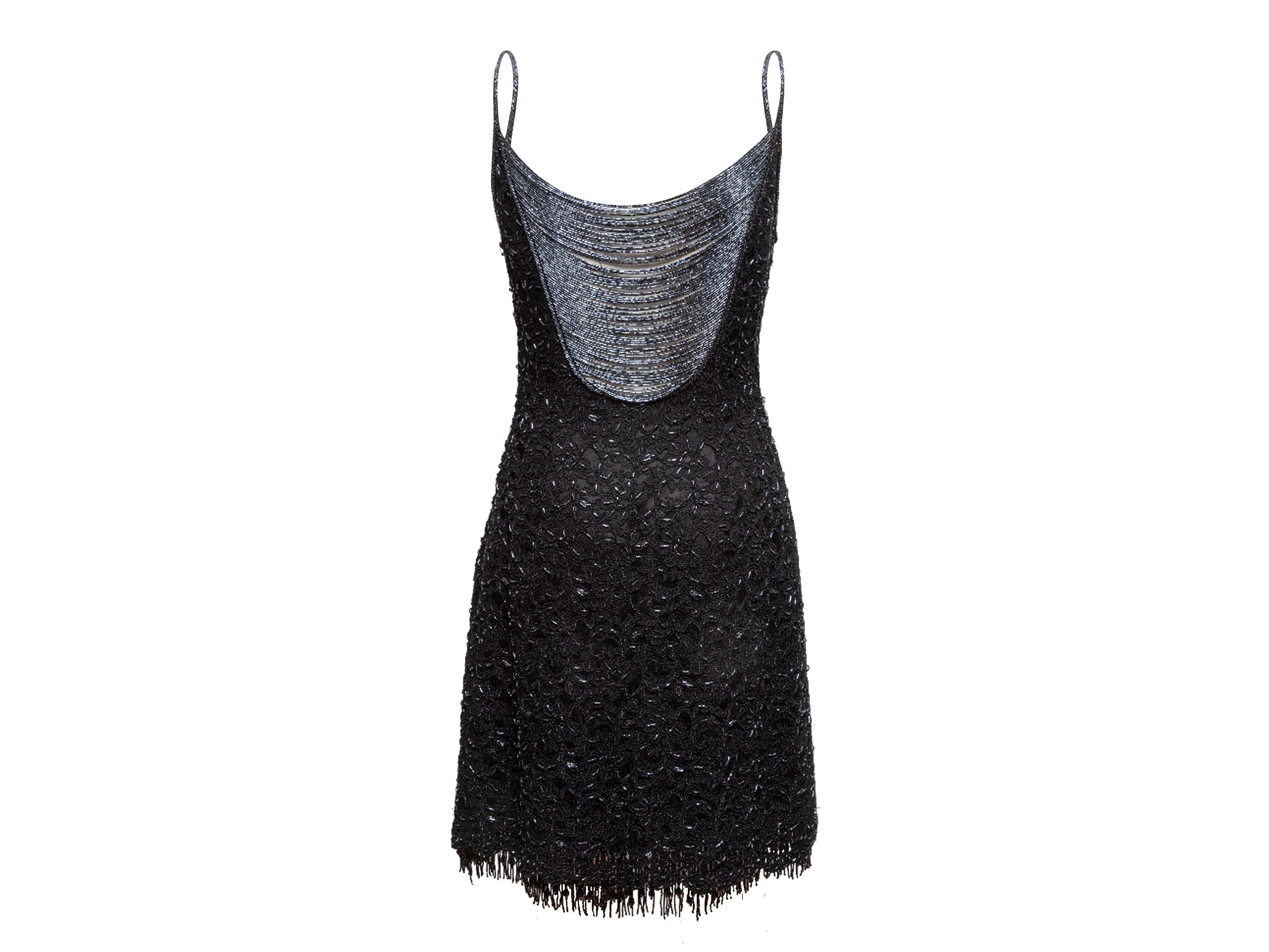 Women's Vintage Black Max Nugus Beaded Cocktail Dress Size US S For Sale