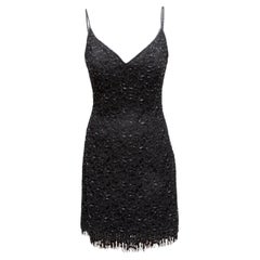Abito da cocktail con perline Max Nugus nero vintage taglia US S