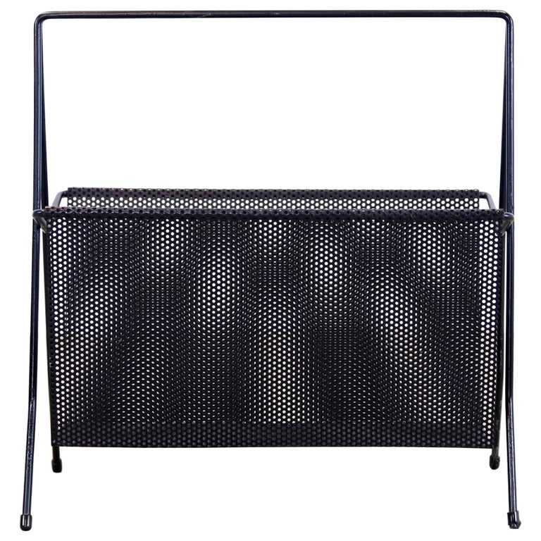 Dutch Minimal Design Black Metal Magazine Rack From Pilastro Netherlands 1960s For Sale At 1stdibs