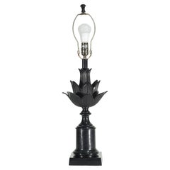 Vintage Black Metal Pineapple Urn Table Lamp