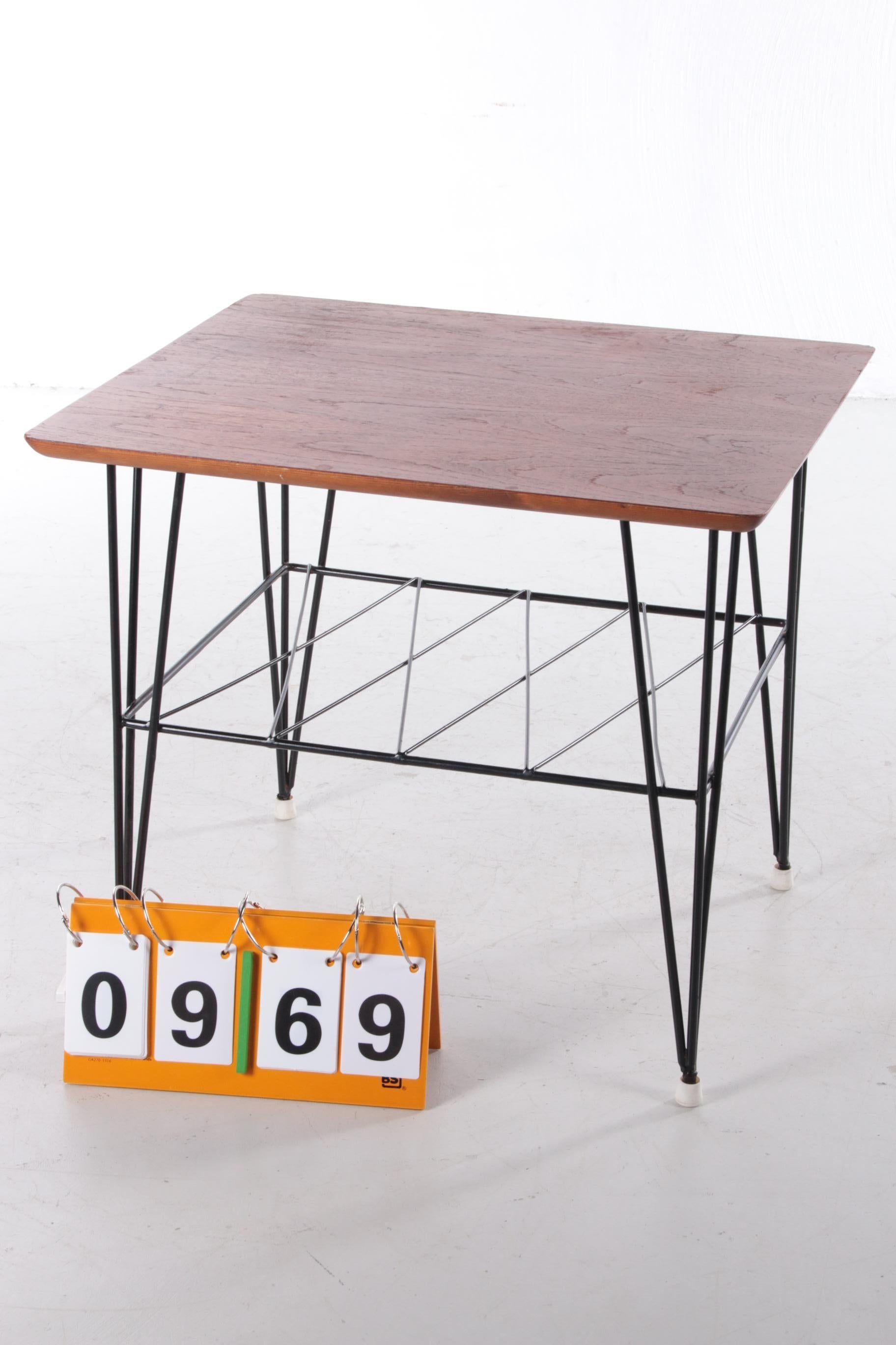 Swedish Vintage Black Metal String Coffee Table from Sweden, 1960