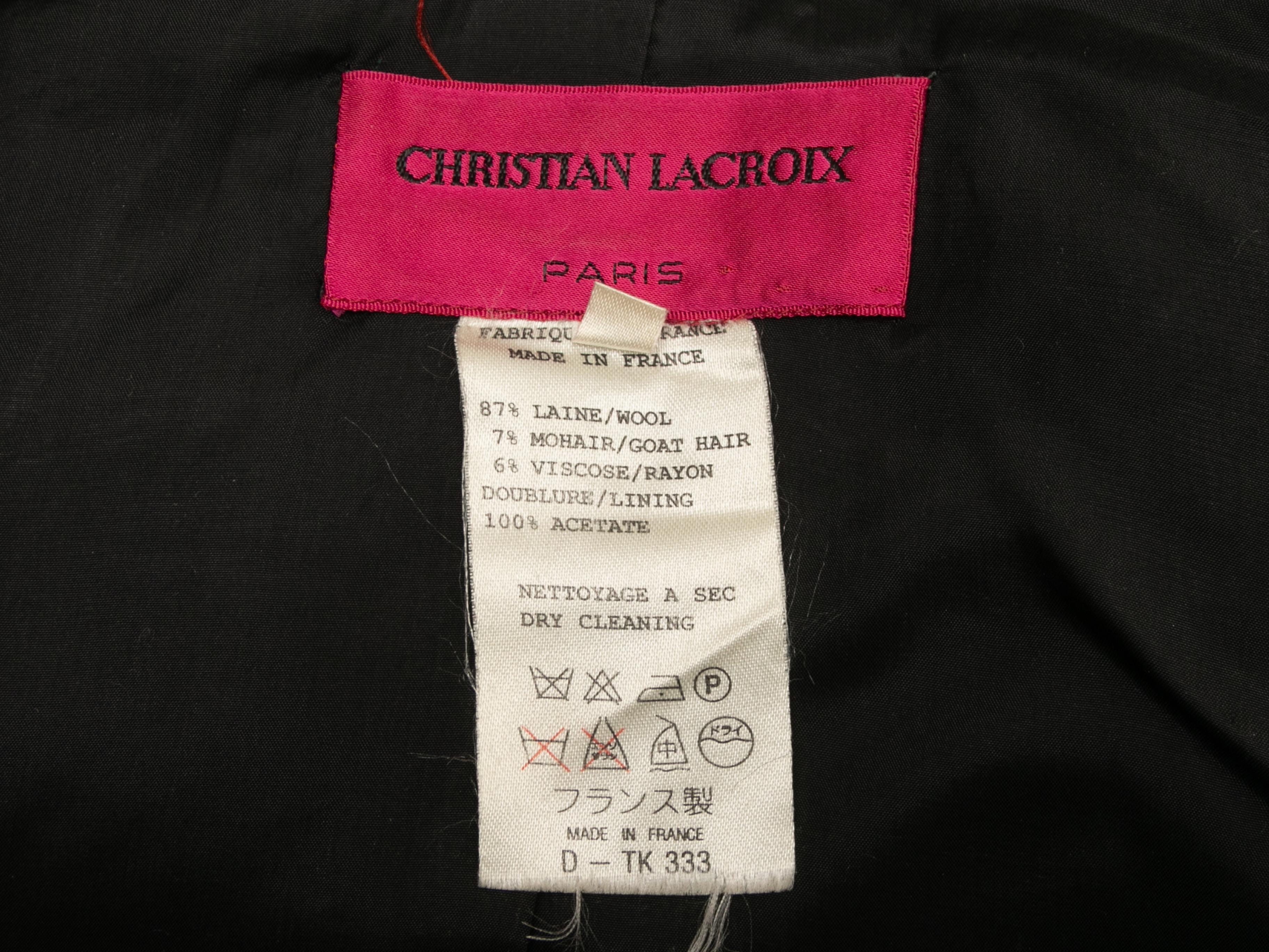 Schwarzer & mehrfarbiger Christian Lacroix Vintage-Rock aus Wolle mit Schachbrettmuster und gestreiftem Rock S Damen im Angebot