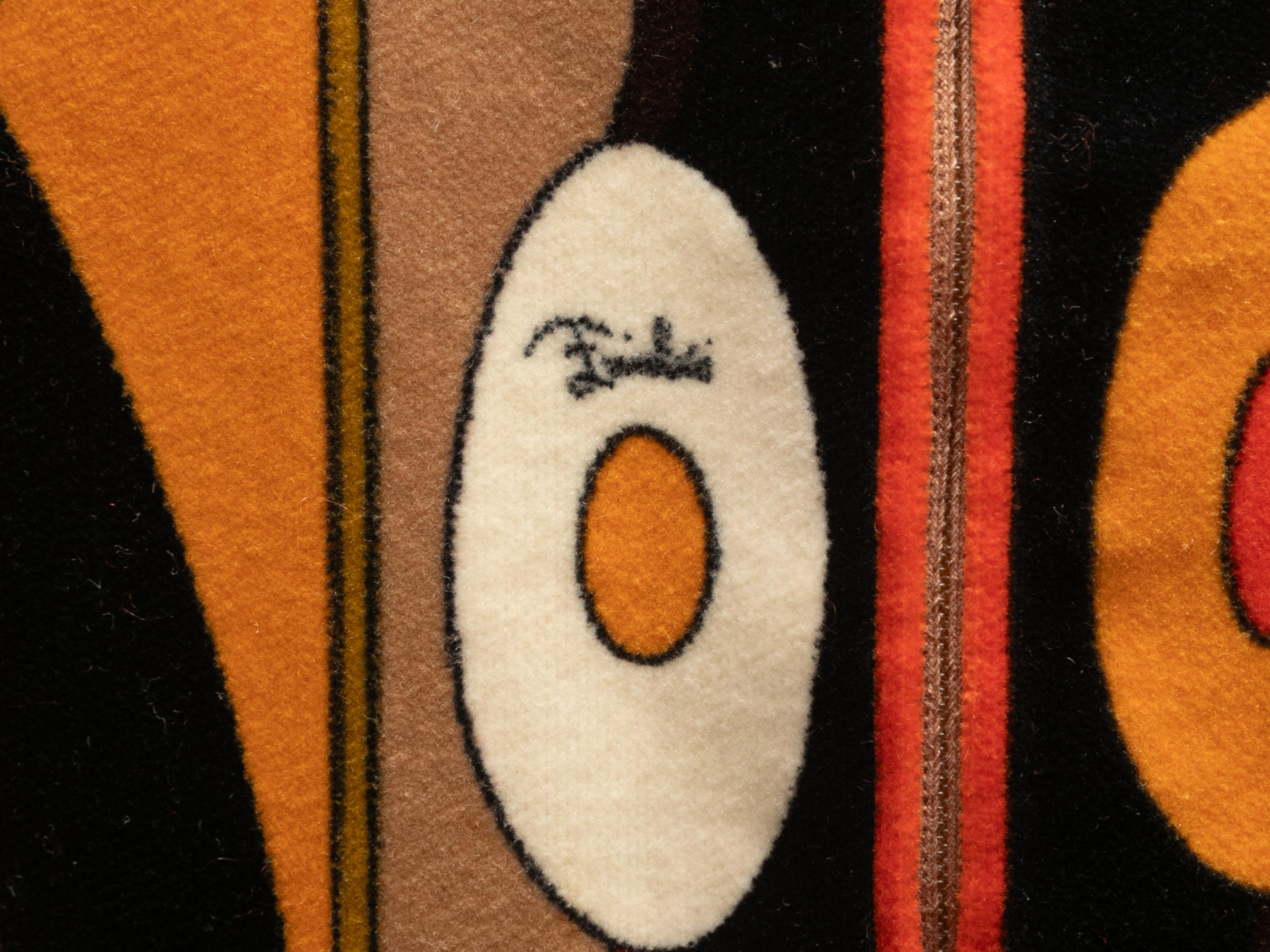 Schwarzes & mehrfarbiges Emilio Pucci Vintage-Kleid aus Samt mit abstraktem Druck in Schwarz & Schwarz, Größe US 14 im Angebot 1