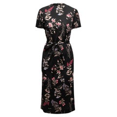 Vintage Black & Multicolor Hanae Mori Floral Print Dress Size US 8