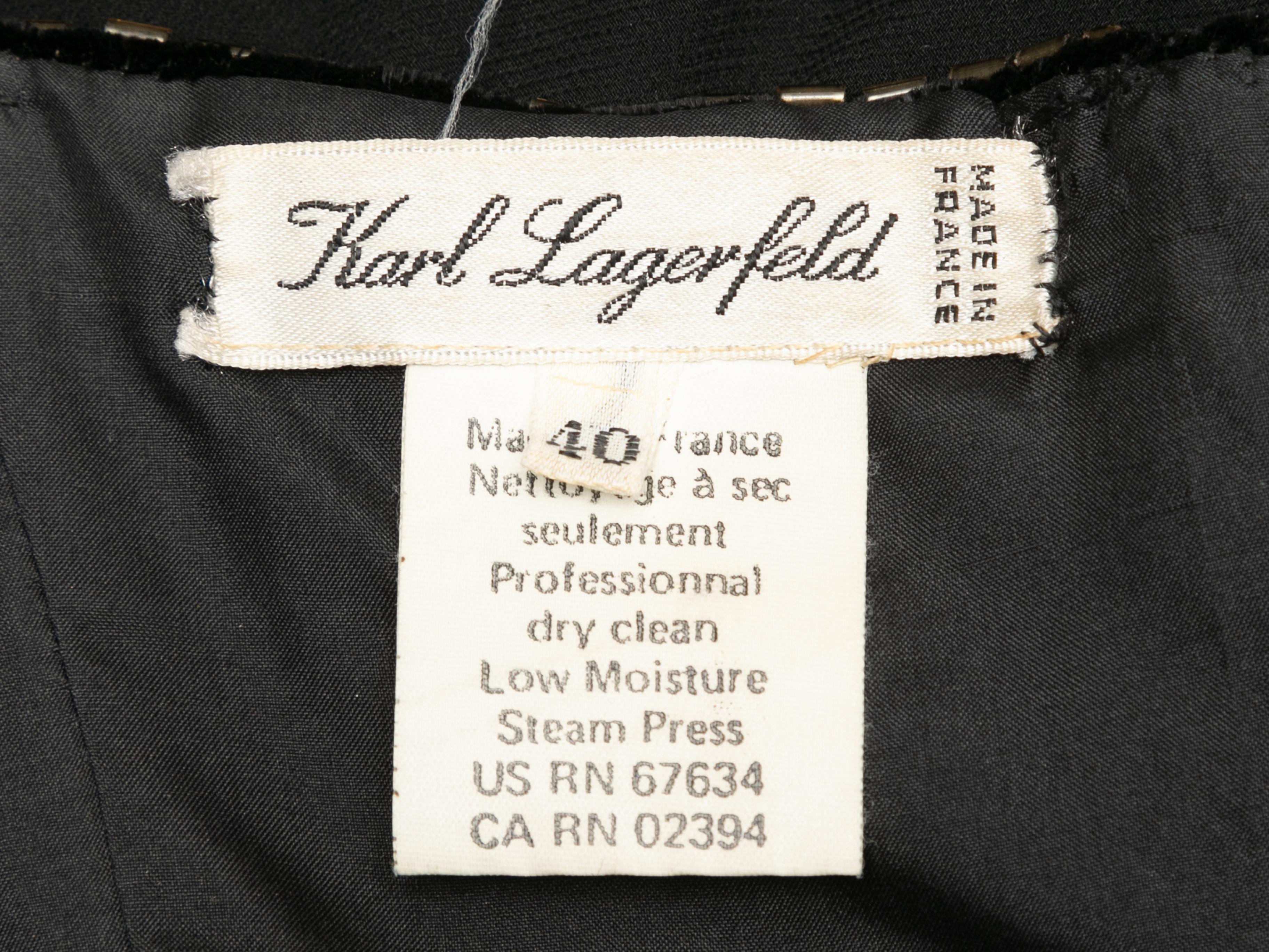 Vintage Black & Multicolor Karl Lagerfeld Embellished Gown Size FR 40 For Sale 1
