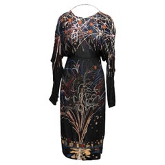 Used Black & Multicolor Karl Lagerfeld Spring/Summer 1985 Haute Couture Dress