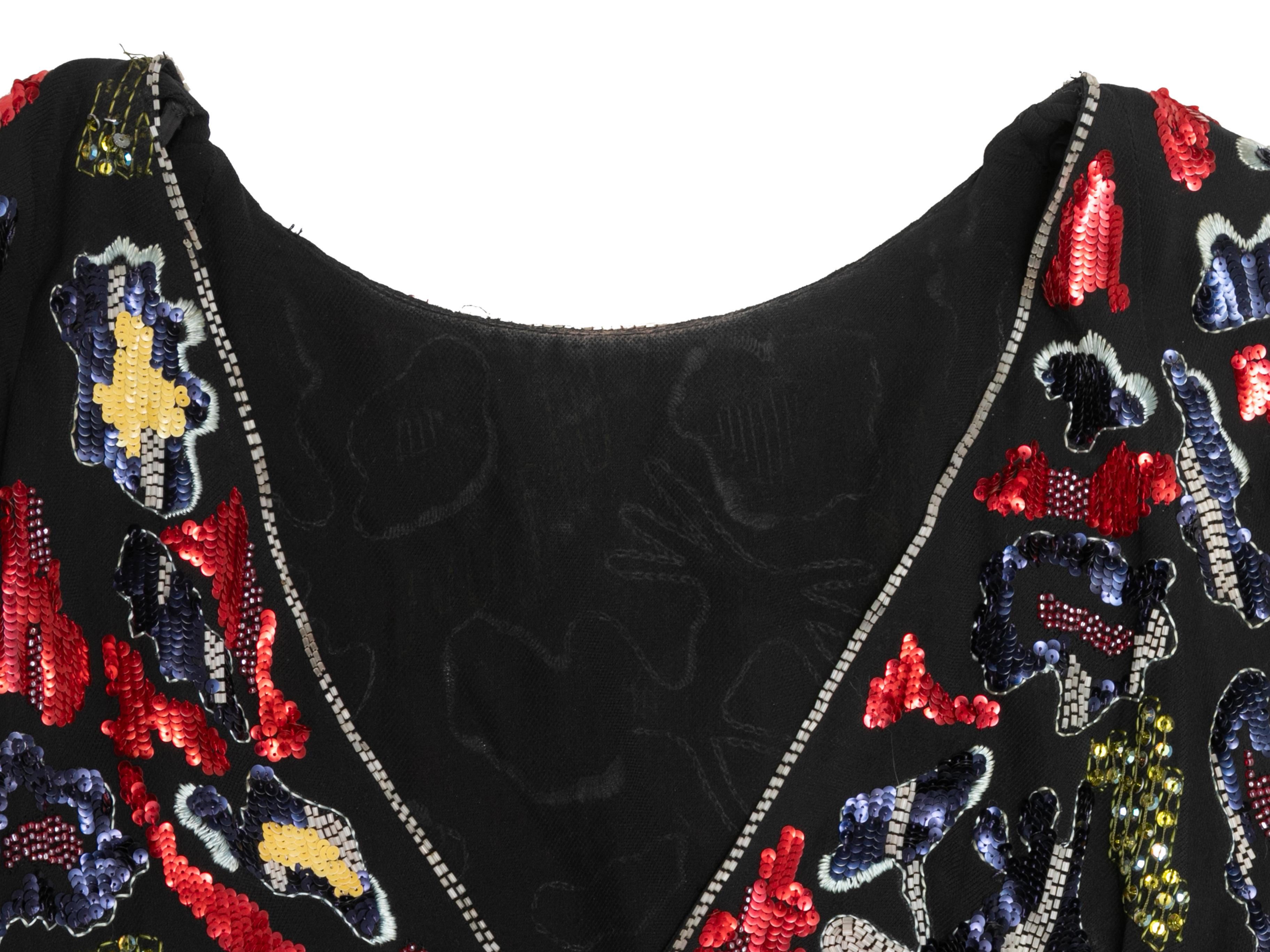 Vintage Black & Multicolor Karl Lagerfeld Spring/Summer 1985 Haute Couture Embel In Good Condition For Sale In New York, NY