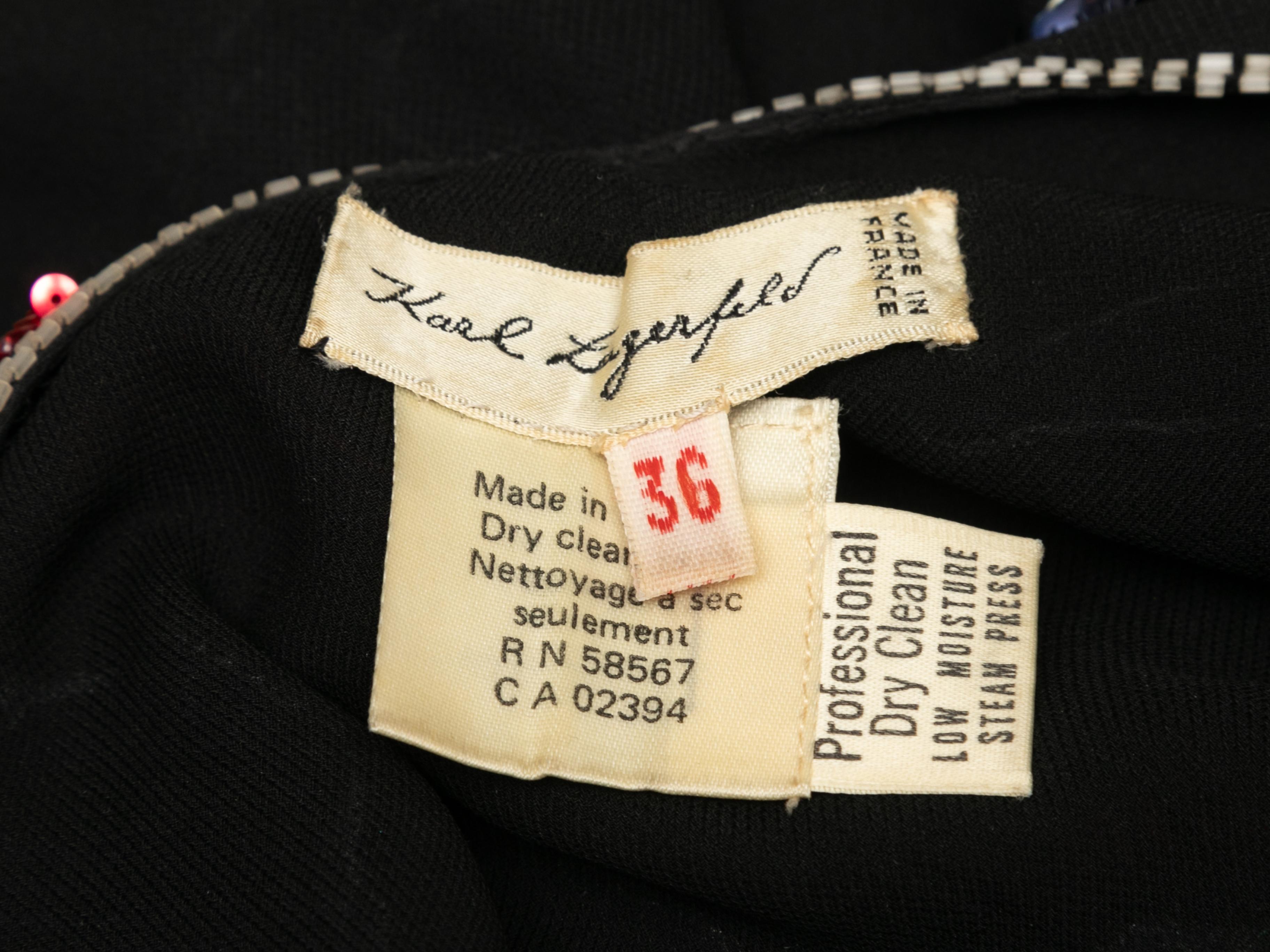 Vintage Black & Multicolor Karl Lagerfeld Spring/Summer 1985 Haute Couture Embel For Sale 1
