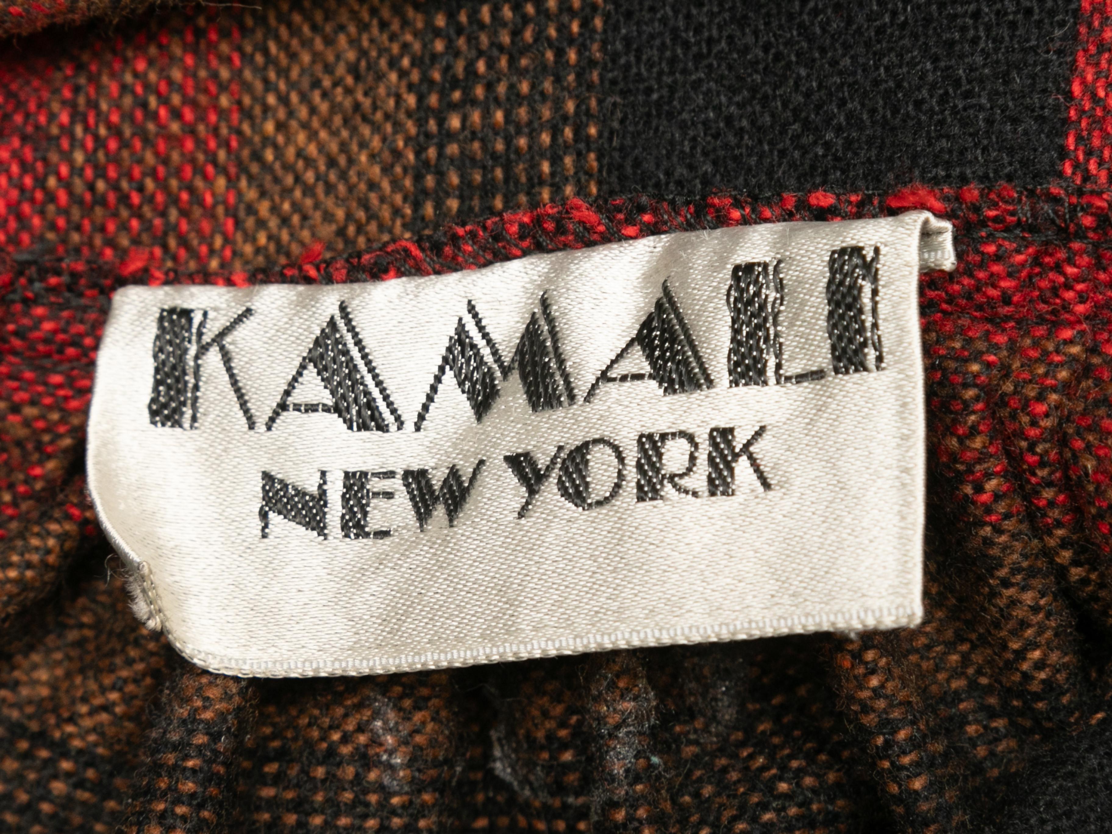 Norma Kamali, jupe portefeuille vintage noire et multicolore des années 70, taille US S/M Bon état - En vente à New York, NY