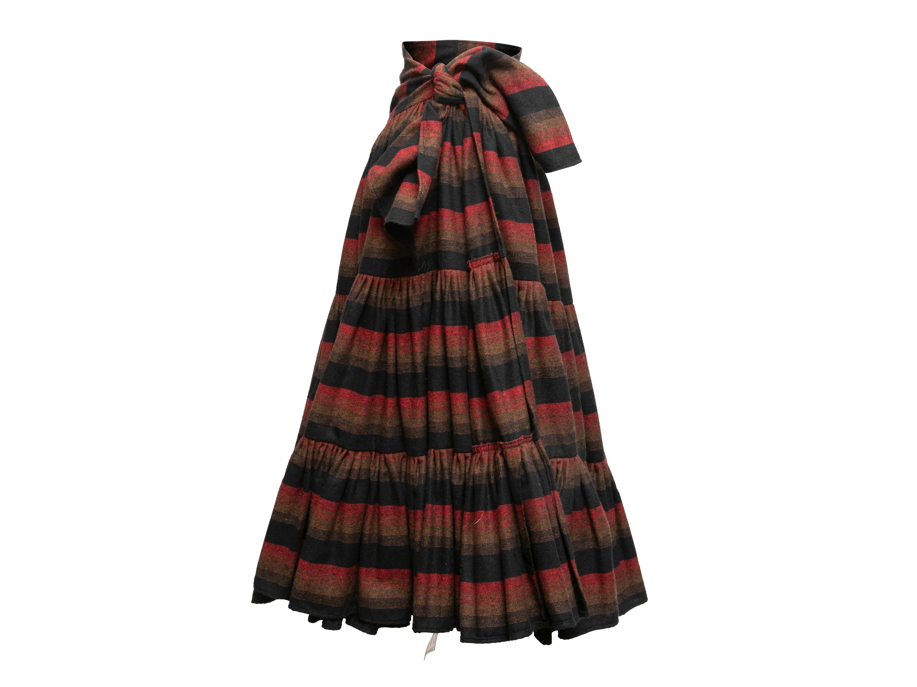 Women's Vintage Black & Multicolor Norma Kamali 70s Wrap Skirt Size US S/M For Sale