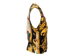 Vintage Black & Multicolor Versace Sport Printed Velvet Vest Size IT 48t