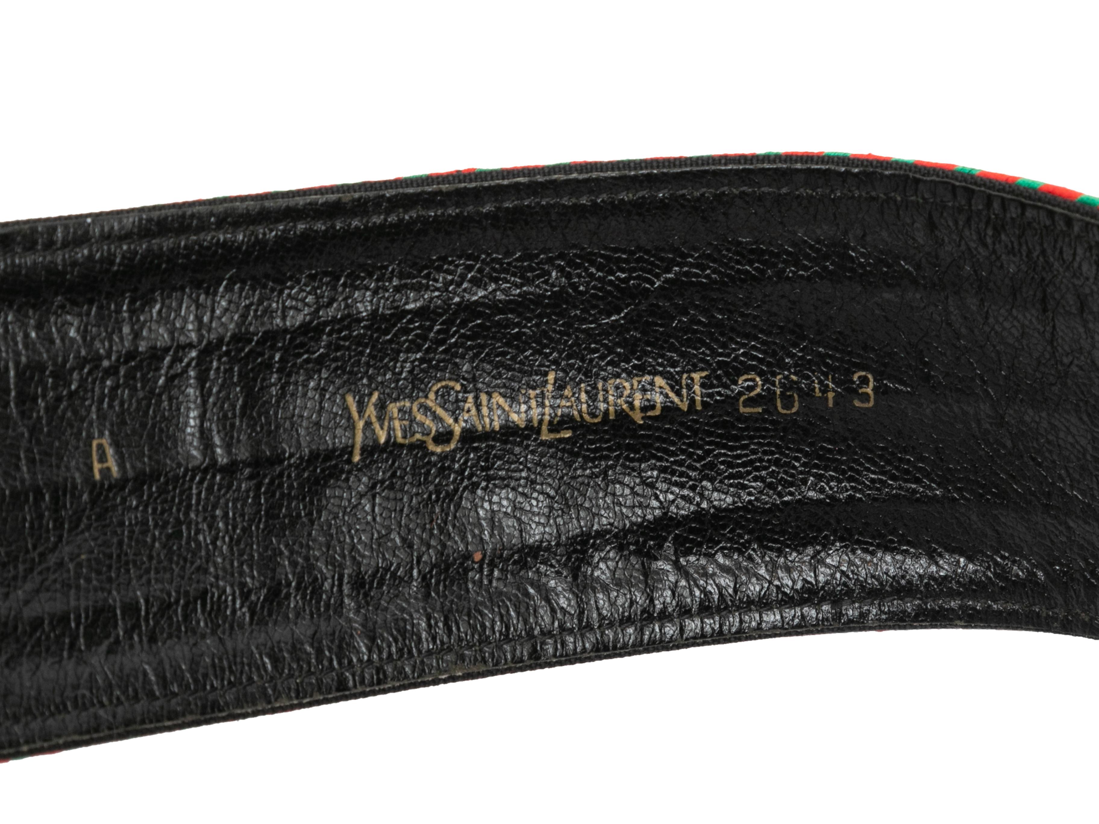 Ceinture vintage noire et multicolore Yves Saint Laurent 1976 Russian Collection Belt en vente 2