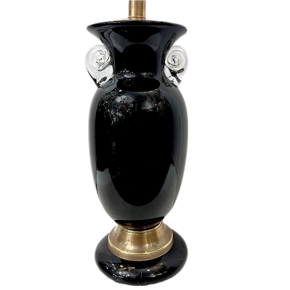 Lámpara vintage negra de Murano Italiano en venta