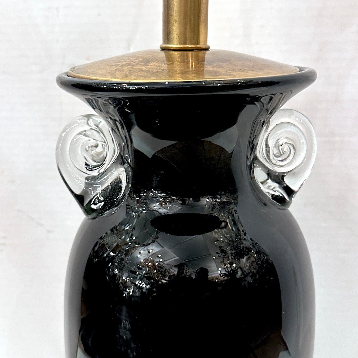 Lámpara vintage negra de Murano en Bueno estado para la venta en New York, NY