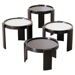 vintage schwarzer nesting tische 780 von Gianranco Frattini für Cassina - 1980er Italien