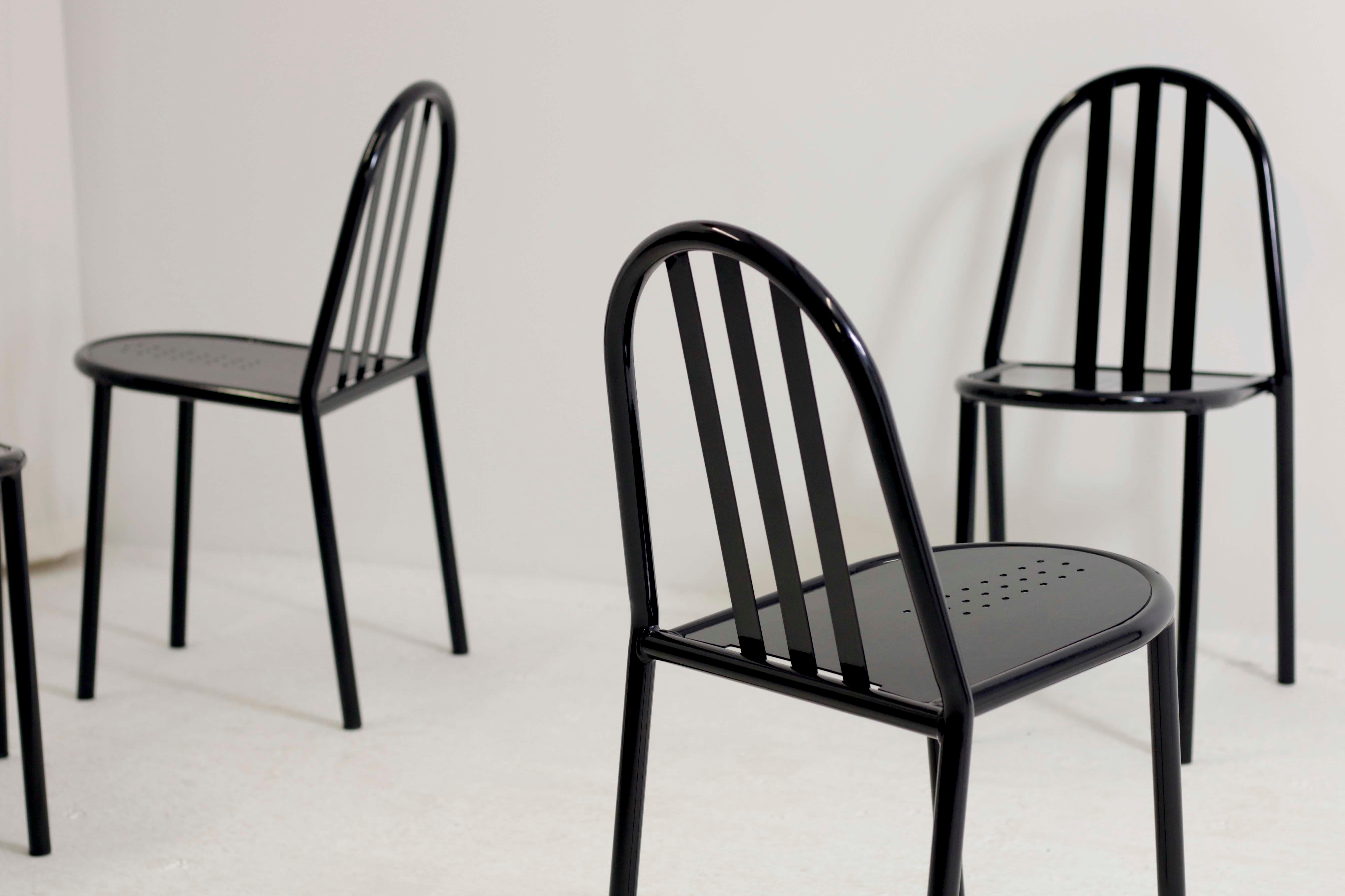 Schwarze Vintage-Stühle Nr. 222 von Robert Mallet Stevens, Vintage (Moderne der Mitte des Jahrhunderts) im Angebot