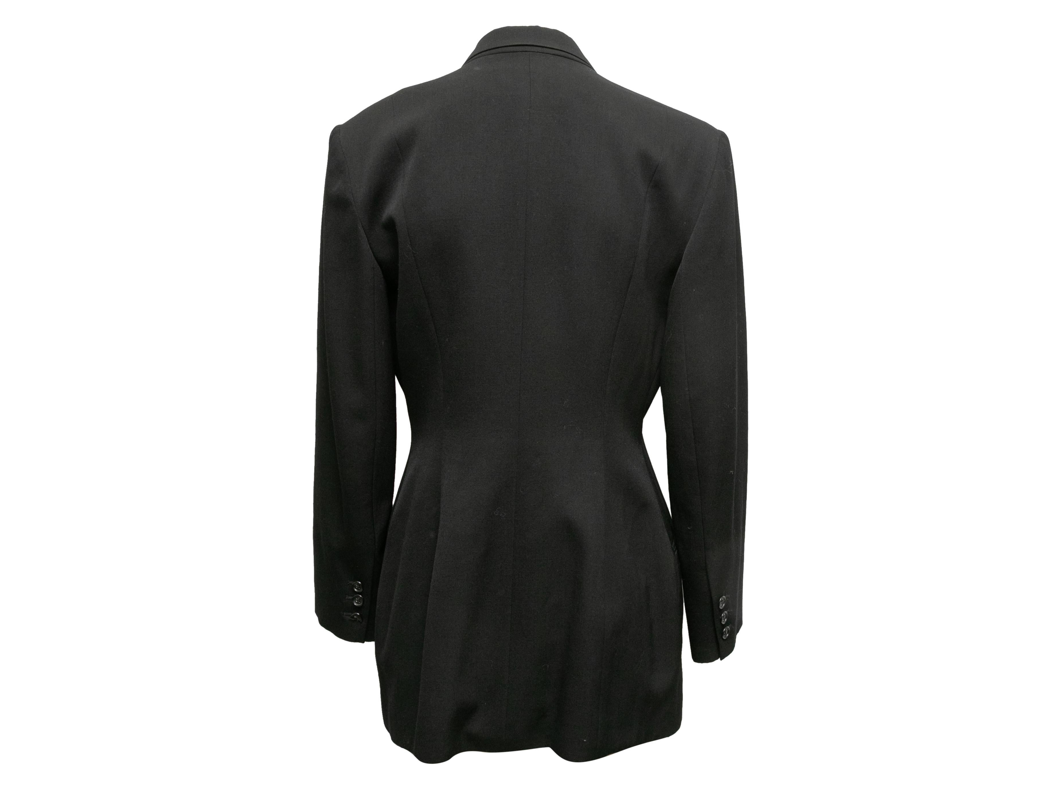 Vintage Black Norma Kamali Wool Blazer Size US 10 In Good Condition For Sale In New York, NY