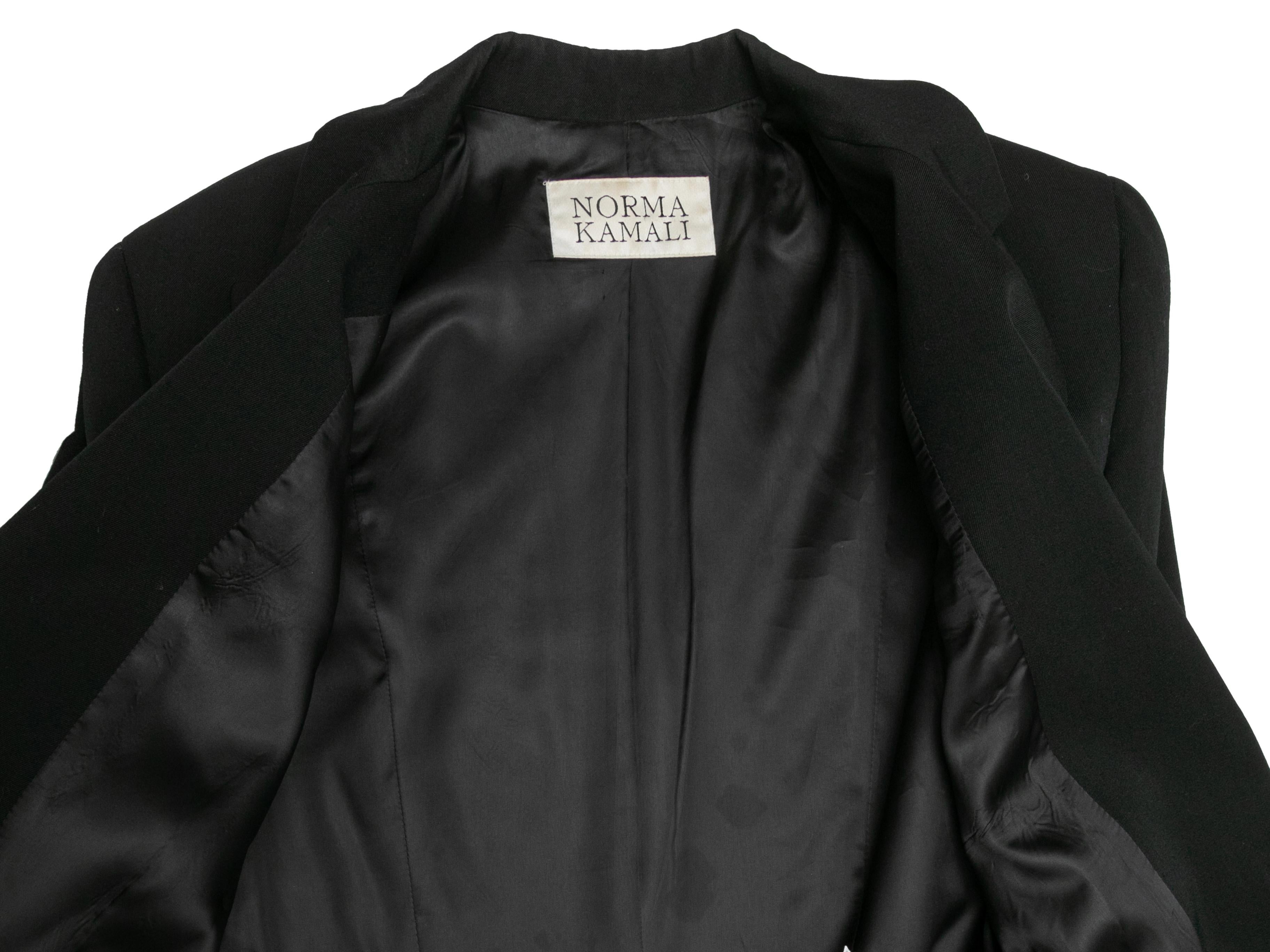 Women's Vintage Black Norma Kamali Wool Blazer Size US 10 For Sale