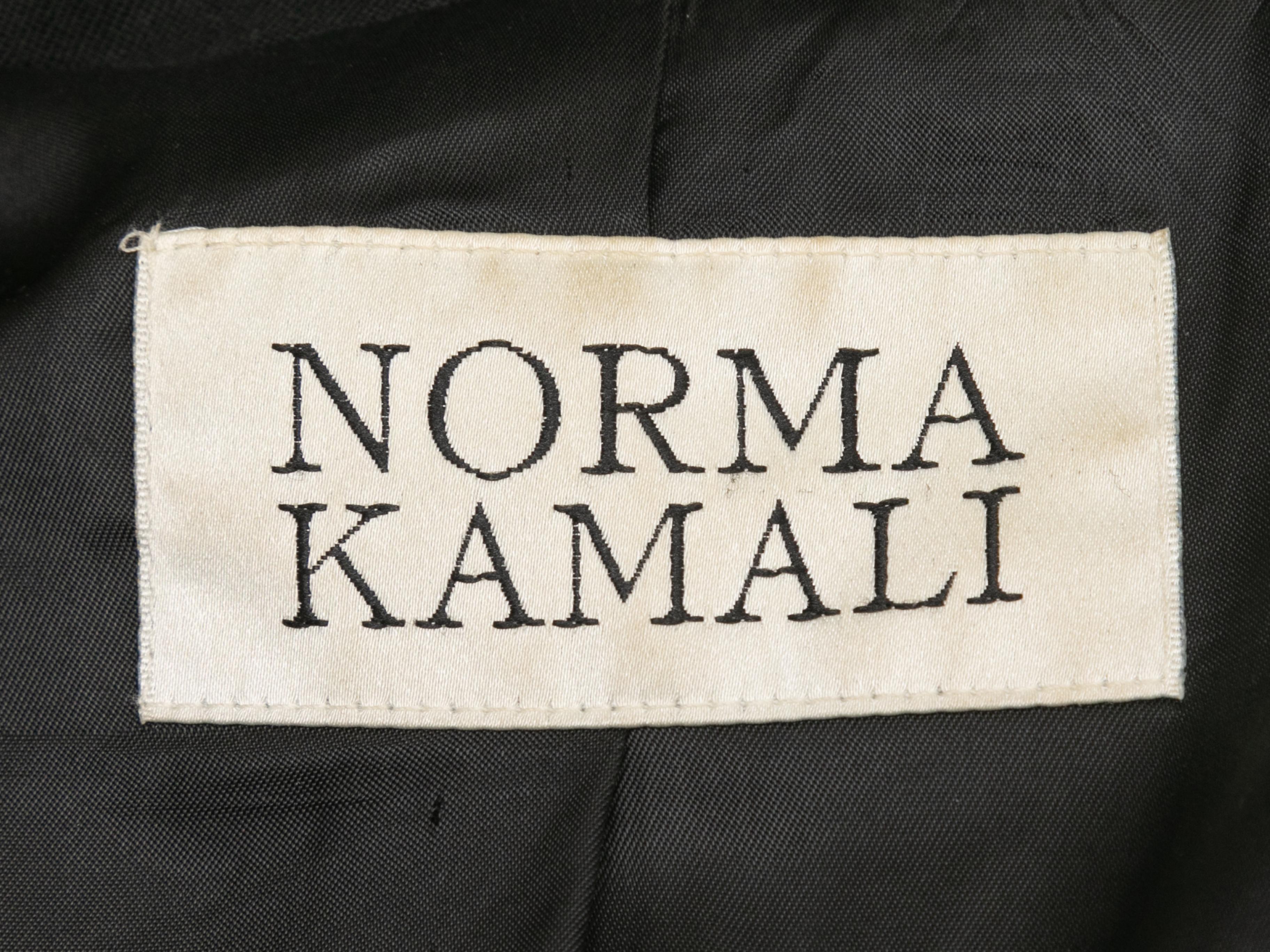 Vintage Black Norma Kamali Wool Blazer Size US 10 For Sale 1