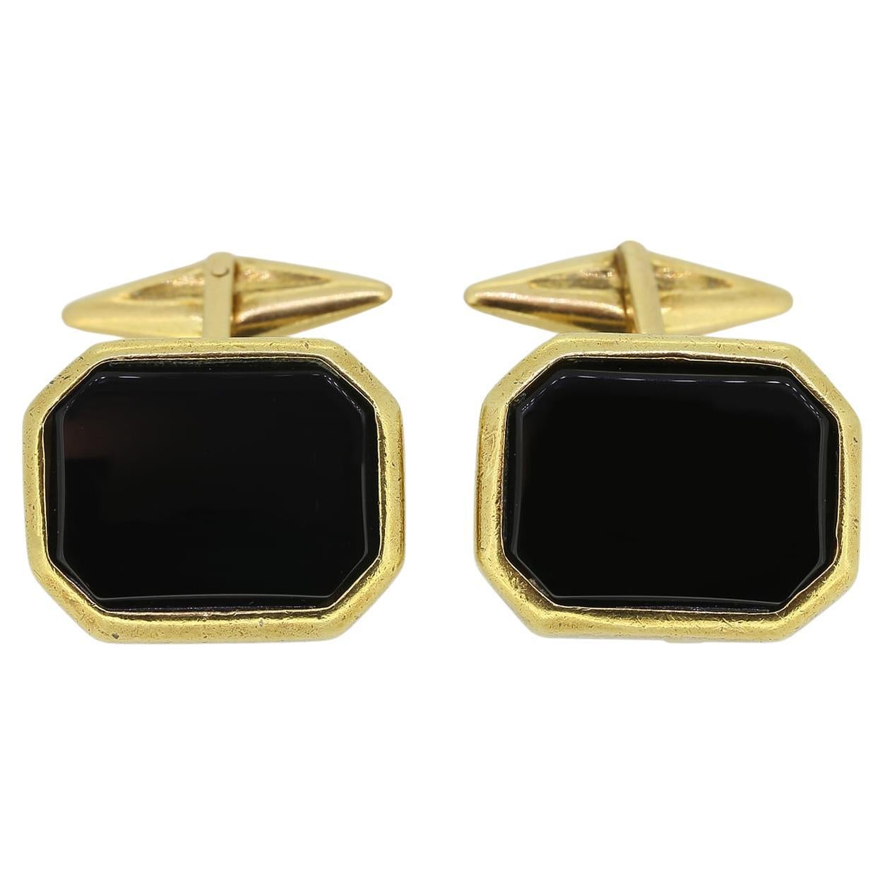 Gemelli vintage in onice nero