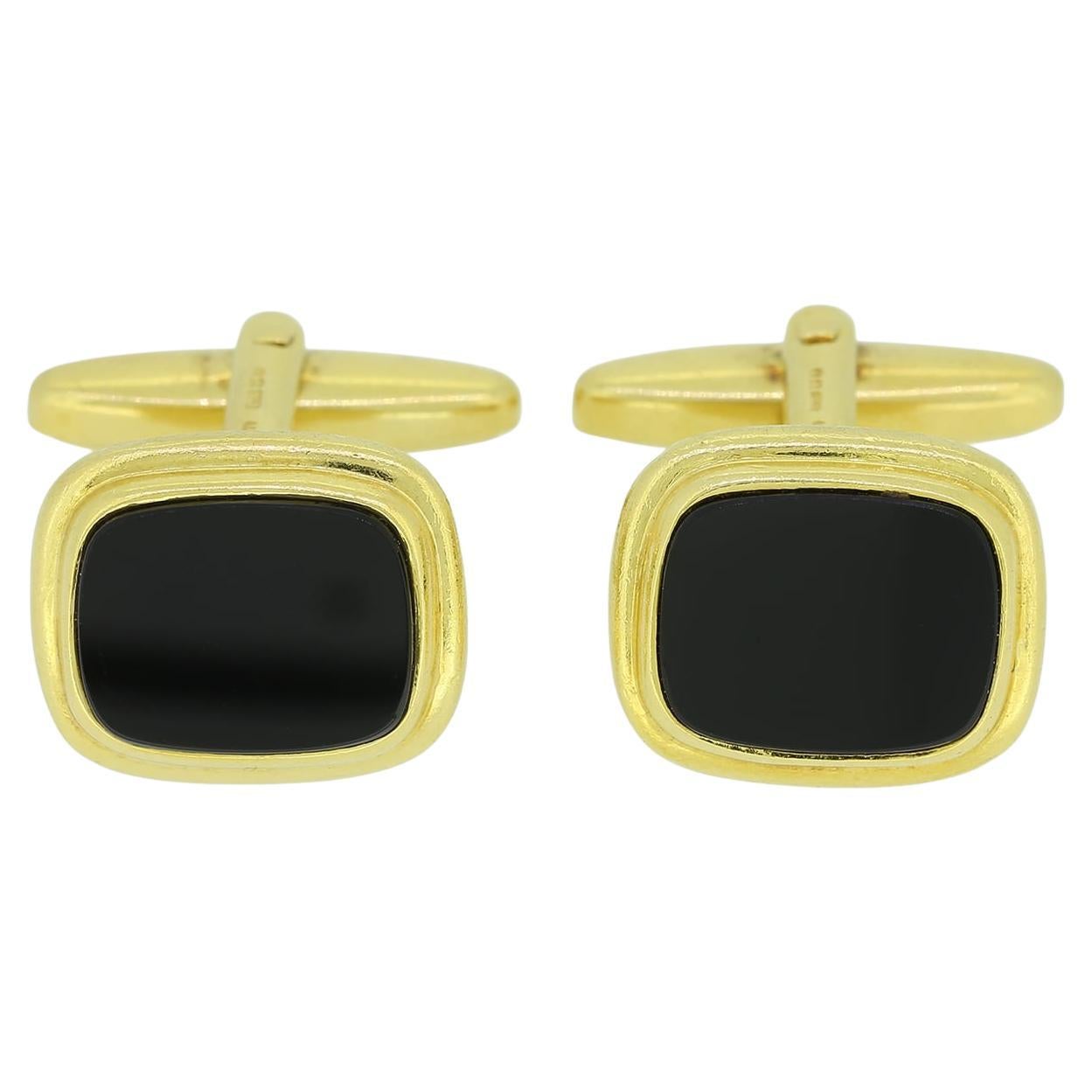 Gemelli vintage in onice nero