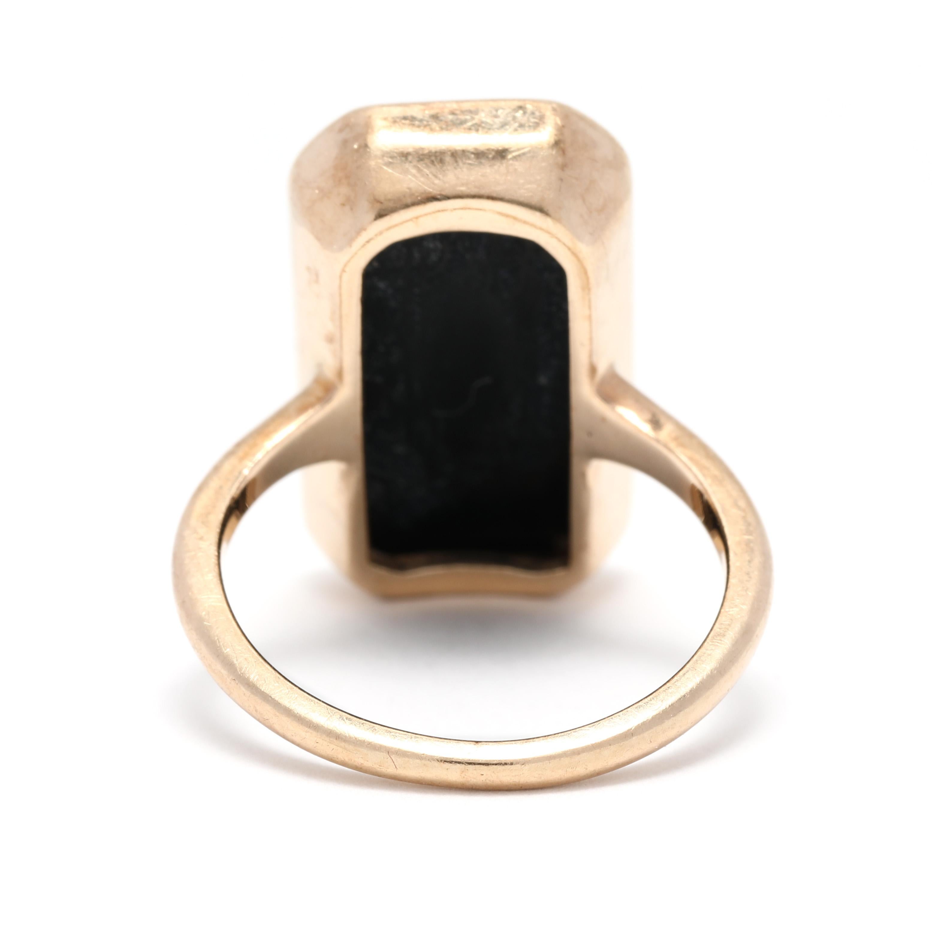 black onyx rectangle ring