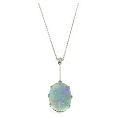 Collana con ciondolo in opale nero e diamanti Vintage By