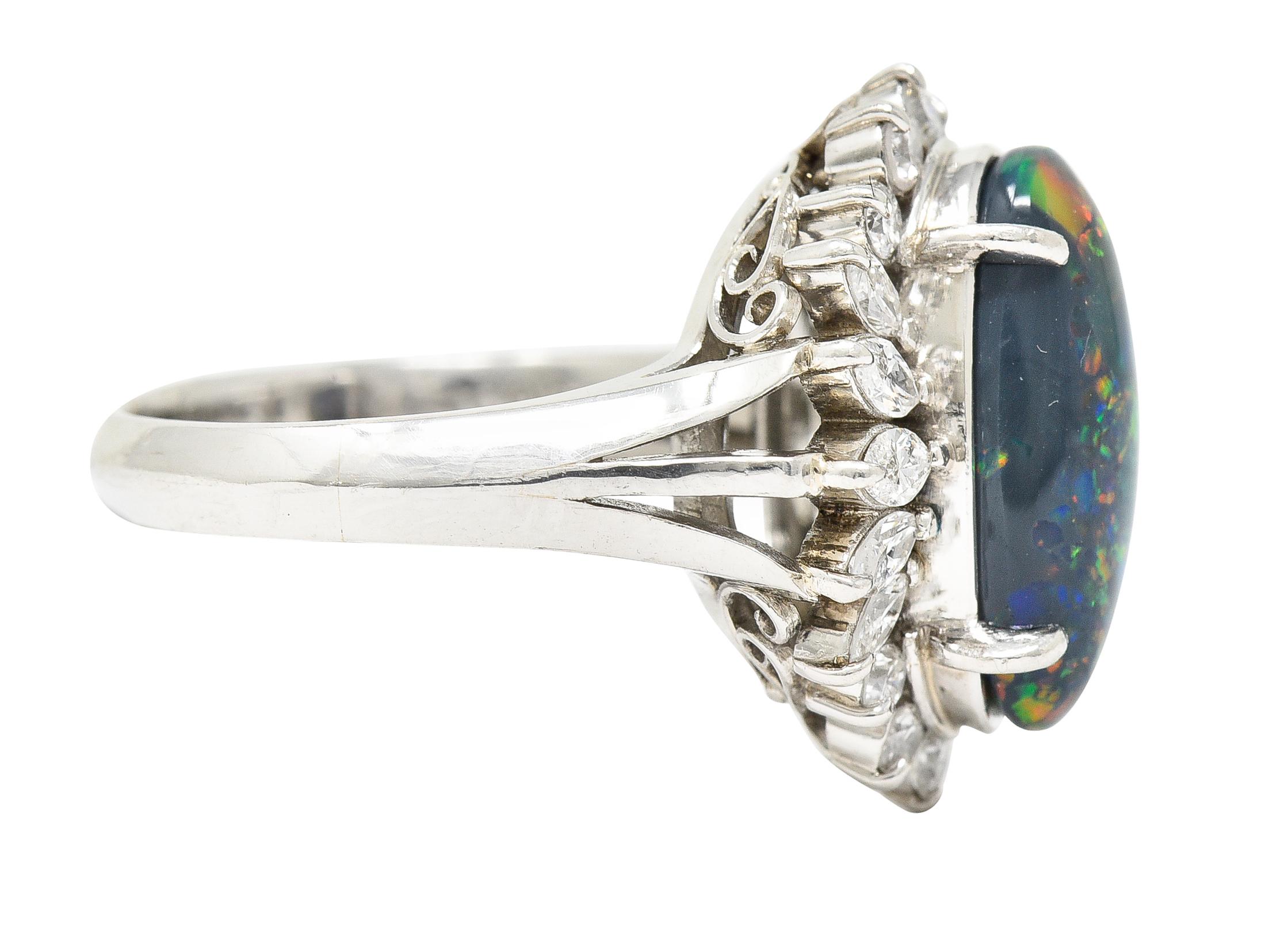 vintage black opal ring