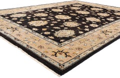 The Obsidian Reverie: A Vintage Oushak Masterpiece of Nocturnal Elegance